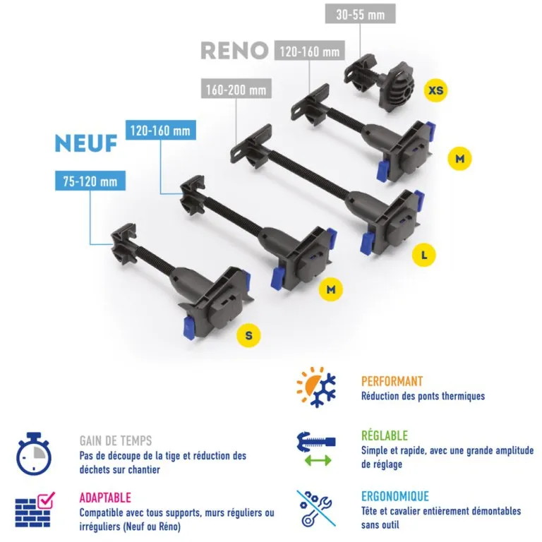 Appuis-intermediaires-reglables-Ajust-Reno-XS-30-55-mm-fixation-directe-x-84-SEMIN differente taille.webp