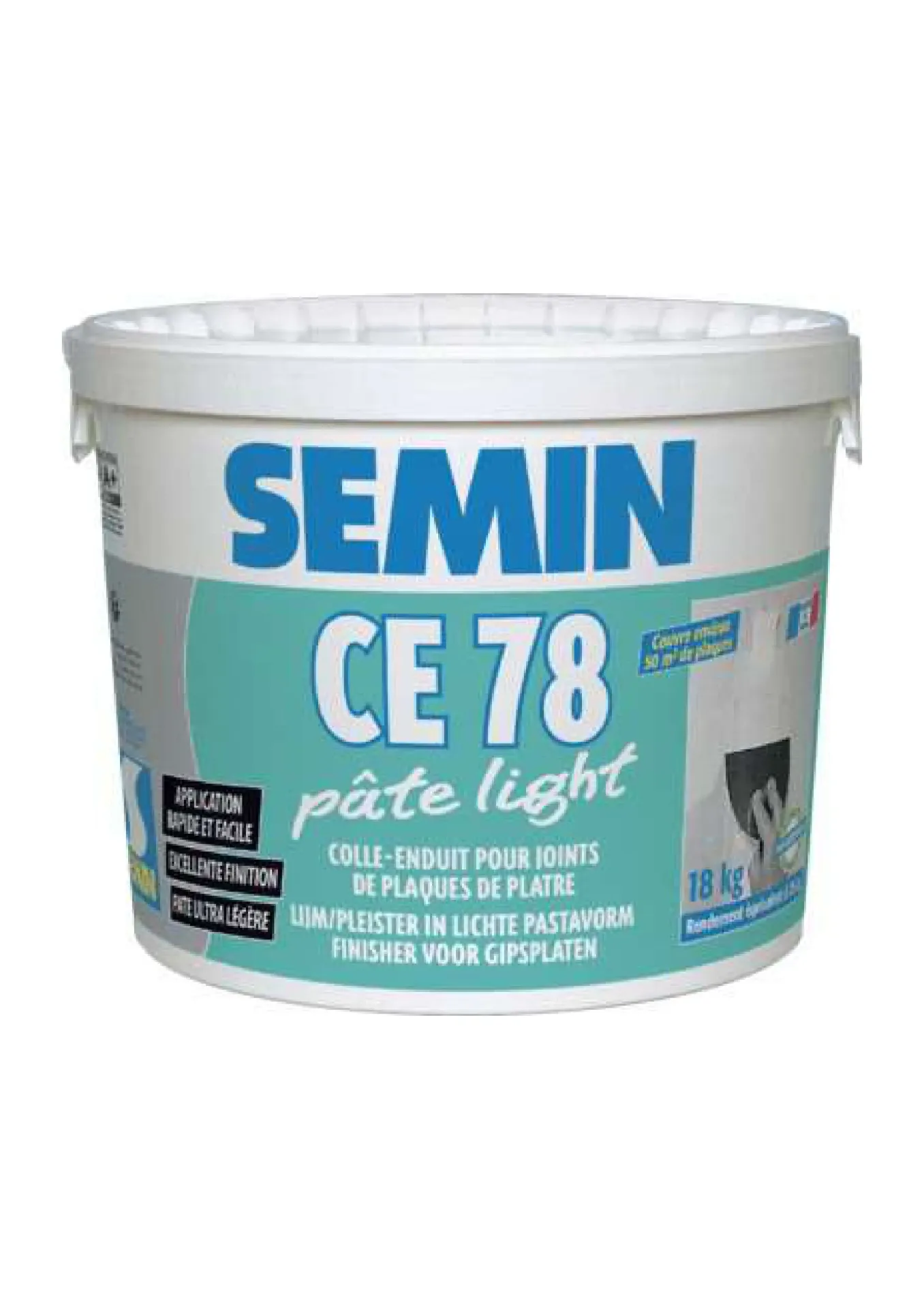 ENDUIT : Ce 78 PATE LIGHT Enduit allégé prêt à l'emploi 18 KG | SEMIN