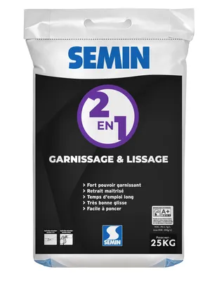ENDUIT  2 en 1 AIRLESS DE GARNISSAGE ET LISSAGE 25KG | SEMIN