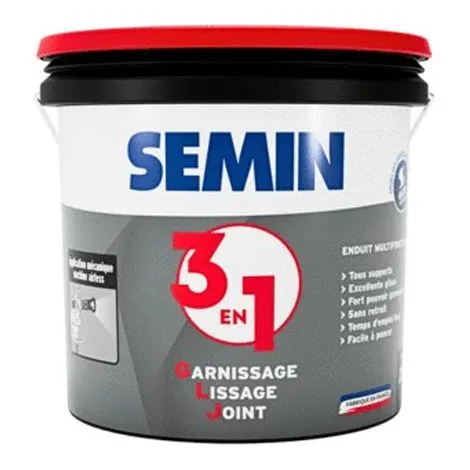 [A13619] ENDUIT  3 en 1 AIRLESS DE GARNISSAGE LISSAGE COLLAGE 25KG | SEMIN