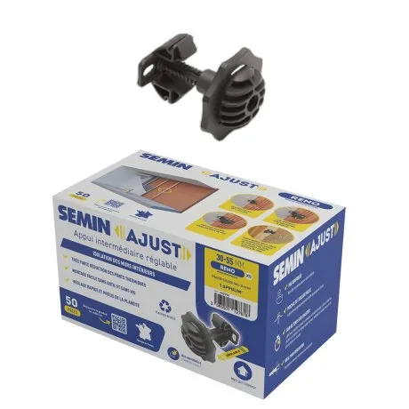 [A12764] APPUIS INTERMEDIAIRES REGLABLES AJUST RENO L : 160-200 mm, fixation directe, BOITE DE 50 PCS | SEMIN