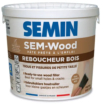 [A12138] SEM WOOD PATE POT 1 KG Reboucheur bois INTÉRIEUR-EXTÉRIEUR | SEMIN